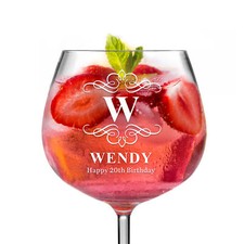 Personalised Engraved Gin Gift Boxed Glass Drinkware Birthday Mother's Day Gift