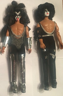 LOT 2 VINTAGE 1978 KISS MEGO DOLLS GENE 