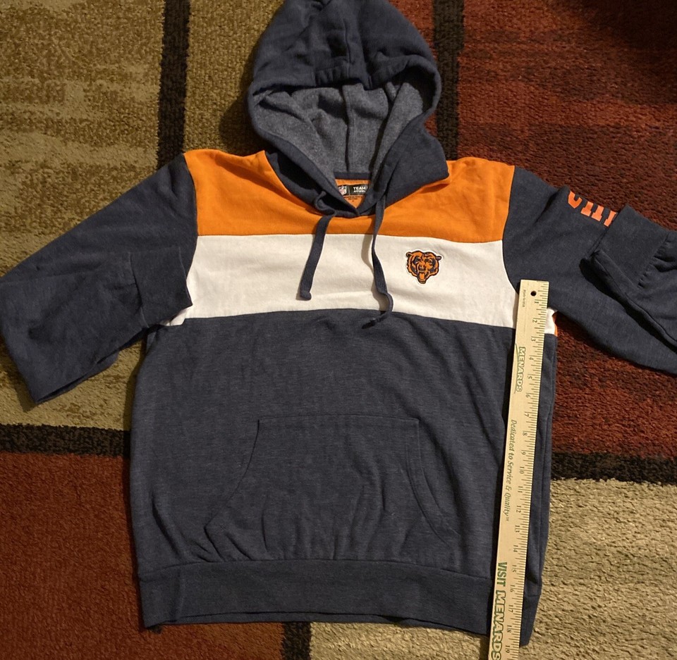 Chicago Bears Team Apparel Color Block Tri Blend Hoodie Gray Men's XL