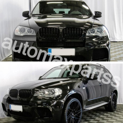 Gloss Black Dual Slat Front Grille Grill Replace Fit BMW X5 E70 X6