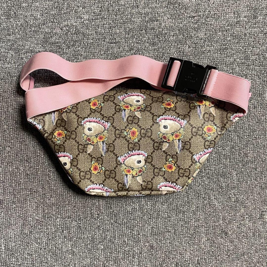 Gucci Kids ミニバッグ Children's printed GG bucket bag in beige and ebony GG