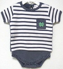 NCAA Notre Dame Fight ND Logo on Striped Creeper SZ 6M Two Feet Ahead #247