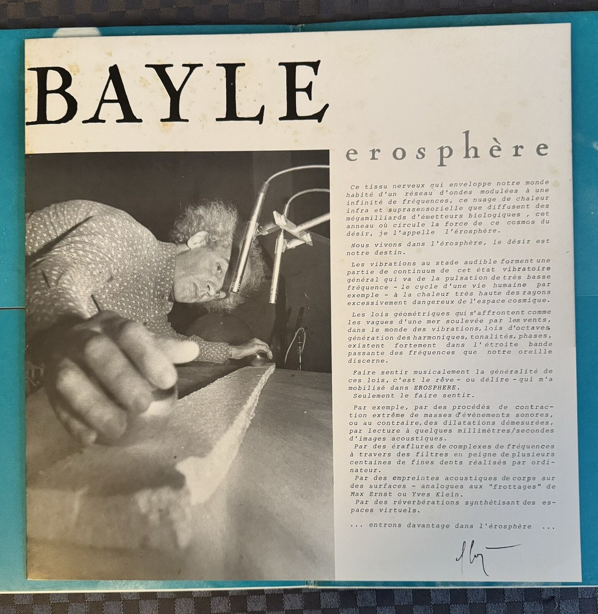 FRANCOIS BAYLE EROSPHERE Rare Orig French Electronic Music 