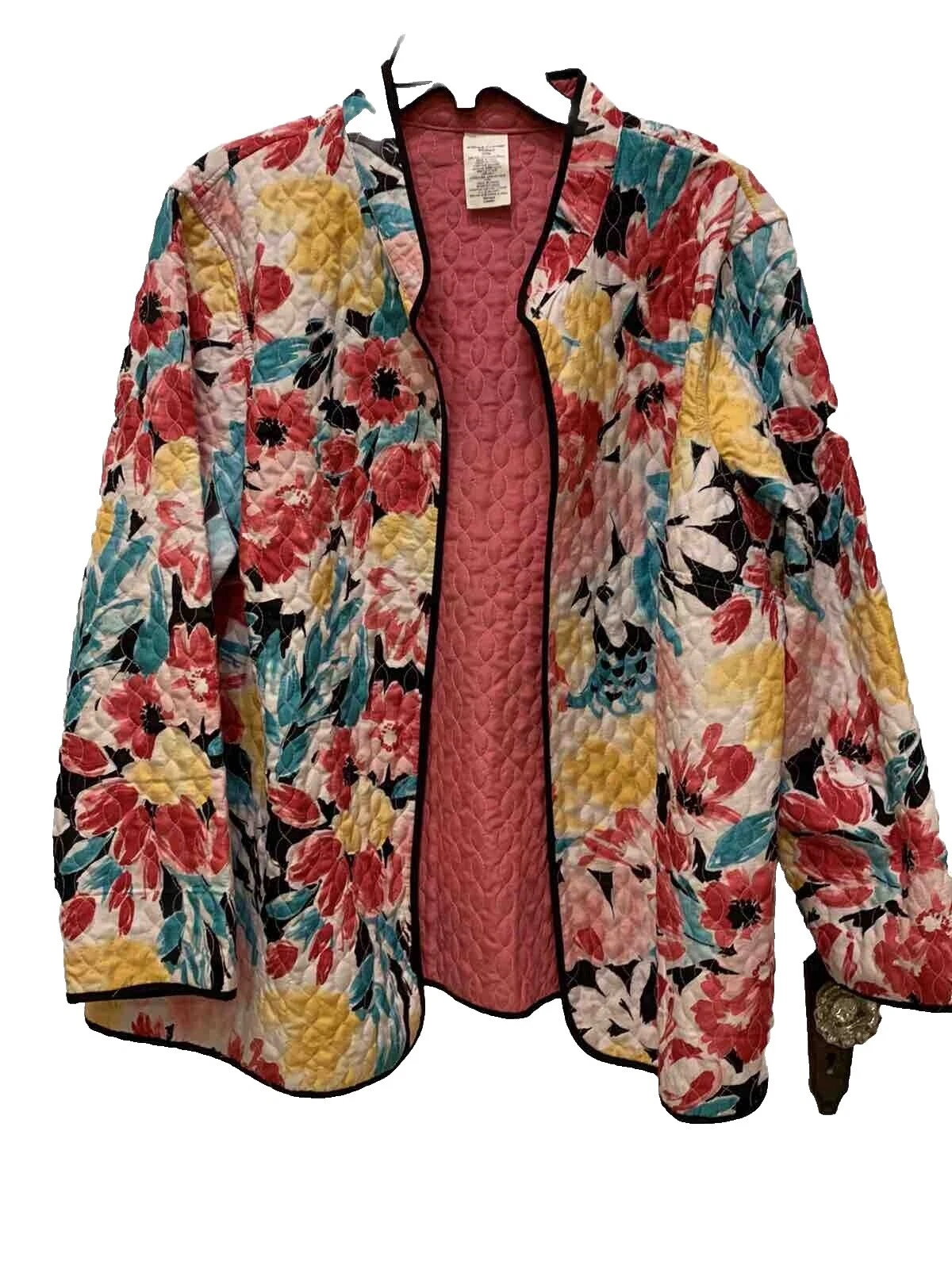 Abrigos Floral Negro Alfred Dunner, chaquetas y chalecos para Mujeres