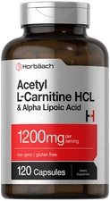 Acetyl L Carnitine HCL & Alpha Lipoic Acid 1200mg | 120 Capsules | by Horbaach 