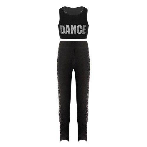 Kids Girls Dance Outfits 2 Piece Figure Skating Costume Dancing Gymnastics - Picture 42 of 55