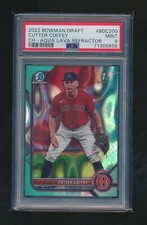 CUTTER COFFEY 2022 BOWMAN DRAFT CHROME AQUA LAVA REFRACTOR 110/199 PSA 9 MINT