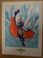 Sesame Street Super Grover Lithograph by Alex Ross Palisades Super rare!