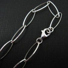 Sterling Silver Necklace and Bracelet - 17.5 Diamond Cut Oval Chain 7-36" 
