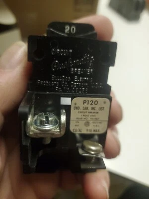 SIEMENS NEW IN BOX 20A 120 Volt AC 1-Pole I-T-E Pushmatic CIRCUIT BREAKER Bulldog P120