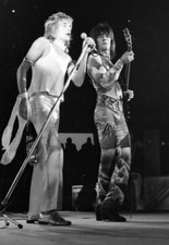 Vintage B&W Rod Stewart / Ronnie Wood Live On Stage Preforming Photo #1316