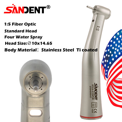 Dental Electric Handpiece 1:5 Contra Angle Increasing LED Fit NSK