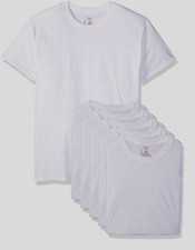  50 Hanes Men White Short Sleeve Crew Neck 6 Pack T Shirt Top Tee Undershirt XL