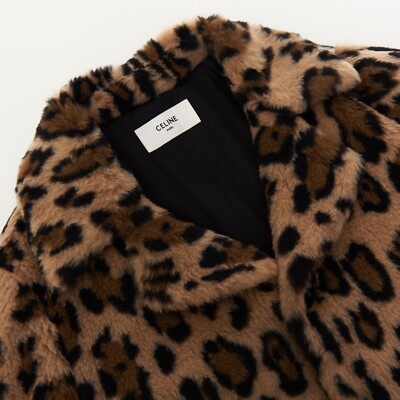 CELINE 4250$ MAC Coat - Leopard Print Alpaca, Oversized Fit | eBay