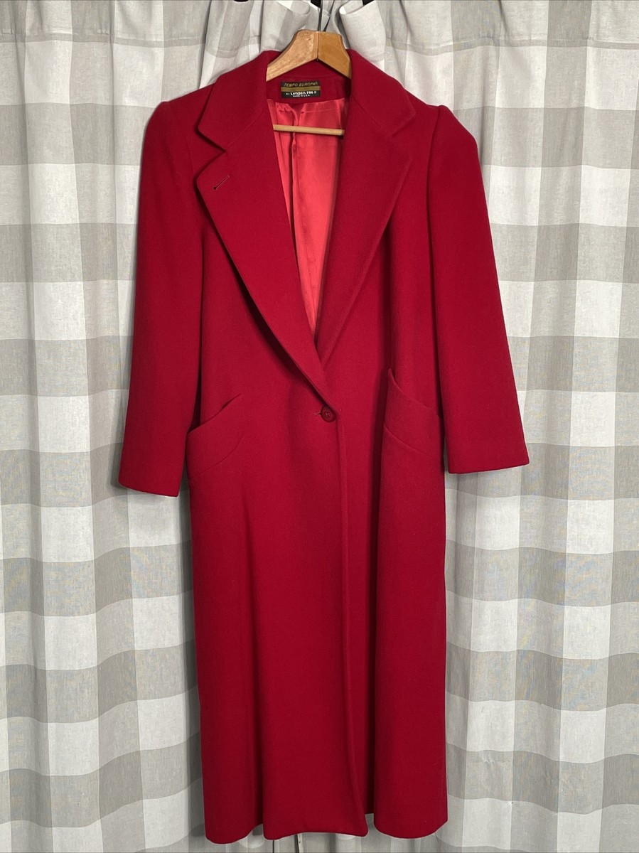 RARE! Vintage Tempo Europa by London Fog Made in USA Red 100% Wool