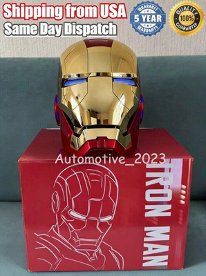 #ad #ad US AUTOKING Iron Man MK5 1:1 Helmet Wearable Voice control Golden Mask Cosplay $114.00