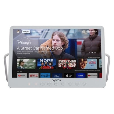 Sylvox 15.6'' Portable 12 Volt TV Googe TV 10000mAH Battery Powered Waterproof