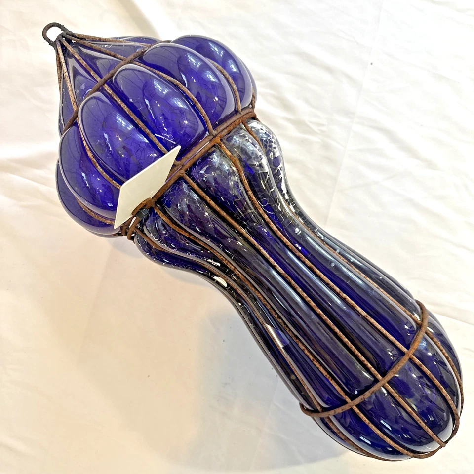 古董埃及新艺术风格手工吹吸顶灯仅 22 英寸高紫色 — 第 2/4 张图片