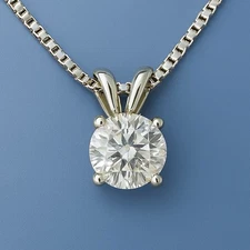 New 925 Sterling Silver 0.5 Ct Round Cut CZ Pendant for Women
