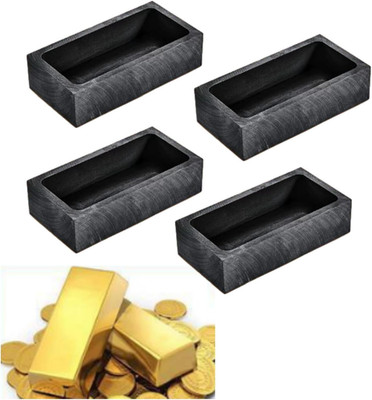 4 Pack 1Kg Graphite Ingot Molds for Melting Casting Refining Gold Silver Copper
