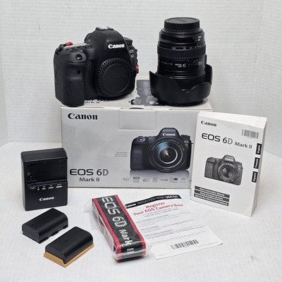 Canon EOS 6D Mark II 26.2MP DSLR Camera w/ 24-105mm f/4L IS USM Lens - MINT COND