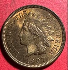 1907 Choice Uncirculated US Indian Head Cent! "FULL RED" Beauty! Old US Coin!