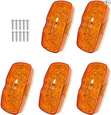 Amber Trailer Marker Light 10 LED Double Bullseye Side Marker Light Rectangular