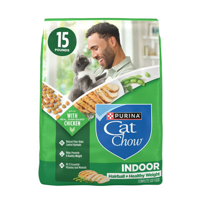 Purina Cat Chow Indoor Dry Cat Food Chicken 15lb Healthy Weight Hairball Control