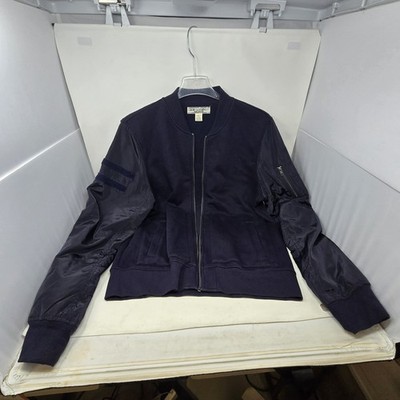 Zip Up Sweatshirt Men XL Navy Blue Ribbed Hem Cuffs Living Leisure Chor Clothing