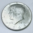 1964 Kennedy Half Dollar 90% Silver Circulated Condition US Coin Free Ship #8425