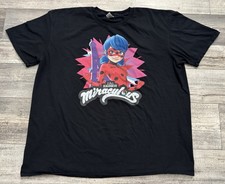 Camisa Zag Heroez Miraculous Ladybug Adulto 2XL Negra Camiseta Dibujos Animados 2021 Zagtoon