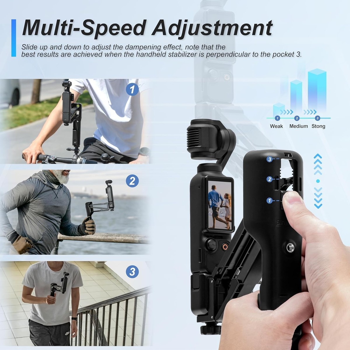 OSMO Pocket 3 Handheld Stabilizer, Mini Z-Axis Anti-Shake Handle