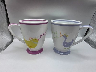 Starbucks Spring 2007 collection footed mugs- Chick & Duck