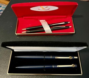 Vintage Cross Black Matte Pen & Pencil Set & United Way Pen & Pencil Set READ