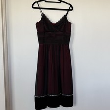 Smith & Miles Vintage Evening Dress Burgundy Black | AU 10