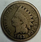 1863 Copper-Nickel Indian Head Cent Exact Coin Imaged #IND566