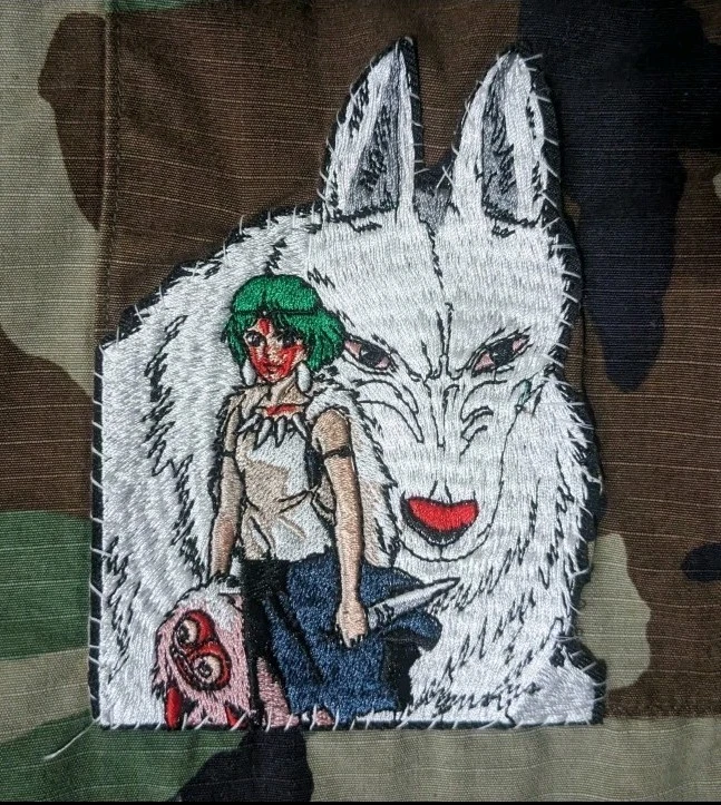 Princess Mononoke & Moro Anime Patch Ghibli Miyazaki Embroidered Iron On 5x3.75" - Image 3 of 4