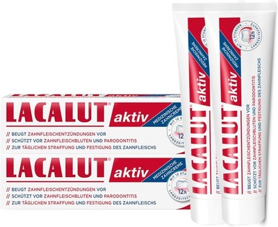 LACALUT aktiv Zahncreme Straffung & Festigung des Zahnfleischs 2x100ml Zahnpasta
