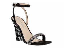 Betsey Johnson Talya Wedge Sandal Beaded SB-Tayla001070 Black Women's 7 M