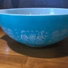 Vyg Pyrex 4Qt Mix Bowl #444 Turquoise Blue Cinderella Amish Butterprint Nesting