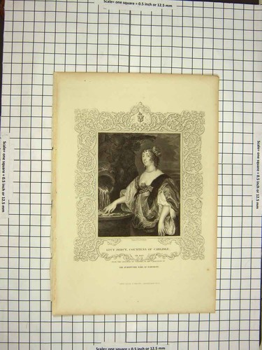 Old Antique Print C1790-C1900 Portrait Lucy Percy Countess Carlisle Ryall 18th