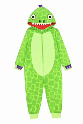 GLADRAGS Jungen Dinosaurier Einteiler Mädchen Kind Kapuze 1Onesie Pyjama All-in-One Alter 2-10 Jahre
