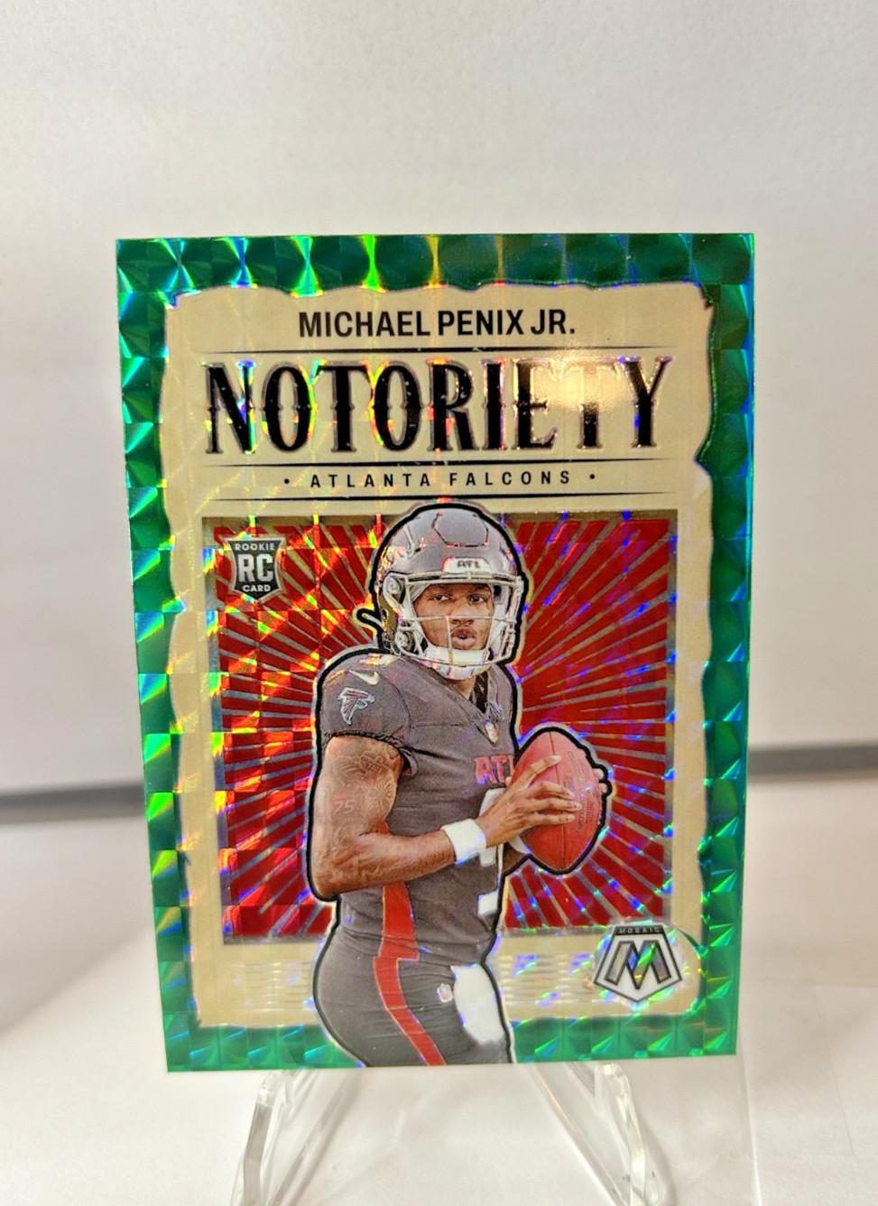 2024 Panini Mosaic - Notoriety Michael Penix Jr. #20 Green Mosaic Prizm (RC)