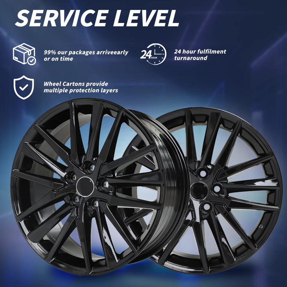 New 19" Full Gloss Black Alloy Wheel Rim for 2021-2023 Toyota Camry 75222 XSE - Image 4 of 4