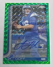 Jared Goff 2025 Topps Chrome #BA-JGO Auto Green Geometric Refractor /99 Lions KG