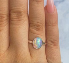 Fire Opal Gemstone 925 Sterling Silver Ring Handmade Jewelry Gift For Valentine