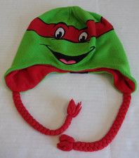 Used 2013 Raphael Hat Beanie W/ Tassels Teenage Mutant Ninja Turtles Nickelodeon