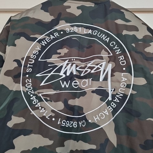 Stüssy Camo Bomber Jacket Size L Orange Lined Streetwear- New Without Tags - Picture 14 of 18