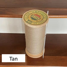 Giant Faux Spool of Thread - 9.5" Tan