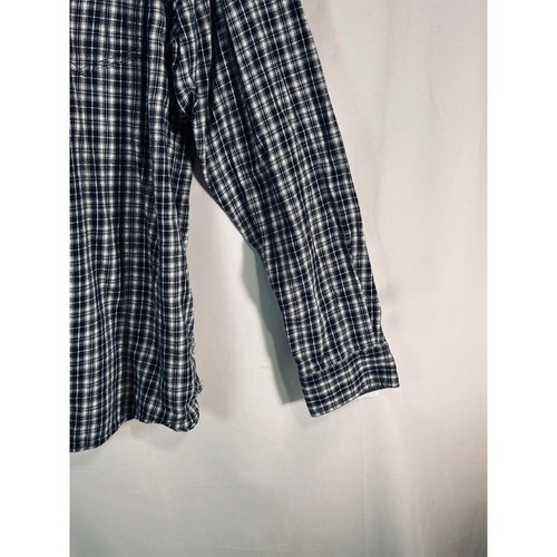 Cody James Mens 2XL Western Plaid Long Sleeve Snap Button Shirt Navy White - Picture 7 of 14